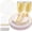 Clear Gold, variant on 350PCS Ivory Scalloped Plastic Plates - Ivory and Gold Disposable Dinnerware Set Include 100 Plates, 150 Gold Silverware, 50 Cups, 50 Napkins for Wedding & Party