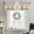 thumbnail image 3 of Valance Curtains for Kitchen Windows Watercolor Rabbit Easter Egg Rod Pocket Valance Spring Floral Tree Branch Flax Short Window Curtain Topper for Bedroom Living Room Bathroom 42x12in,1&nbsp;Panel, 3 of 9