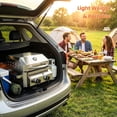 thumbnail image 6 of 16000 BTU Dual-Burner Tabletop Grill, 304 Stainless Steel Portable Propane BBQ Grill with Dual Side Shelves for Camping, Patio & Backyard, 6 of 8