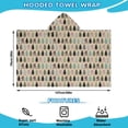 thumbnail image 2 of Beige Bigfoot and Pine Tree Pattern Hooded Bath Towel，50"x30" for Ages 3 To 12 Kids, Quick Dry Lightweight Soft Microfiber Hood Beach Towel Cover Up for Kids, 2 of 7