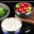 thumbnail image 4 of 10Pcs Stainless Steel Double-Layers Anti-Rust Thermal Bowl Rice Mixing Instant Noodles Container Household Kitchen Utensils Steel Color, 4 of 9