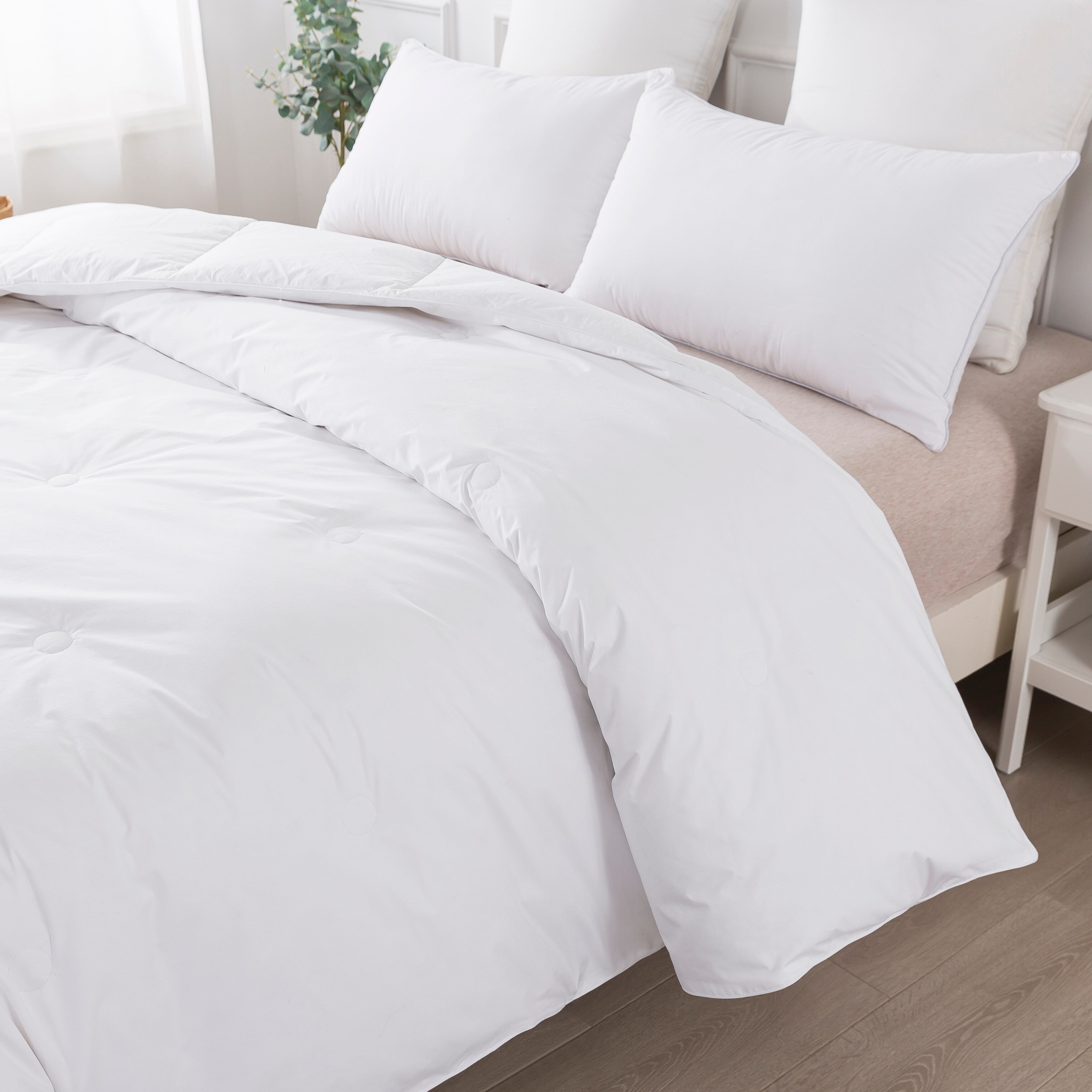 Button Stitch Down Comforter - Full/Queen - Glacier Grey
