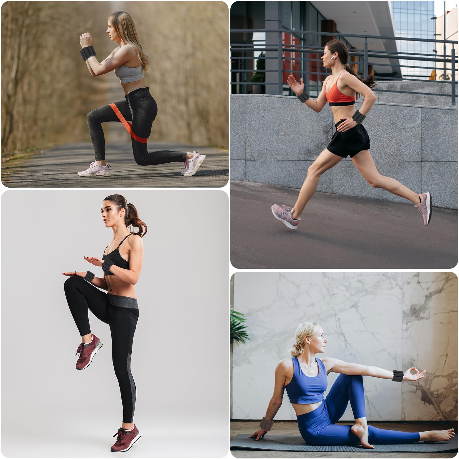 LTECARP Adjustable Ankle & Wrist Weights for Women & Men, 1/2/4 lbs Silicone Design with Comfort Fit - Arm/Leg Workout Weights for Gym, Pilates, Yoga, Walking, Barre, Dance