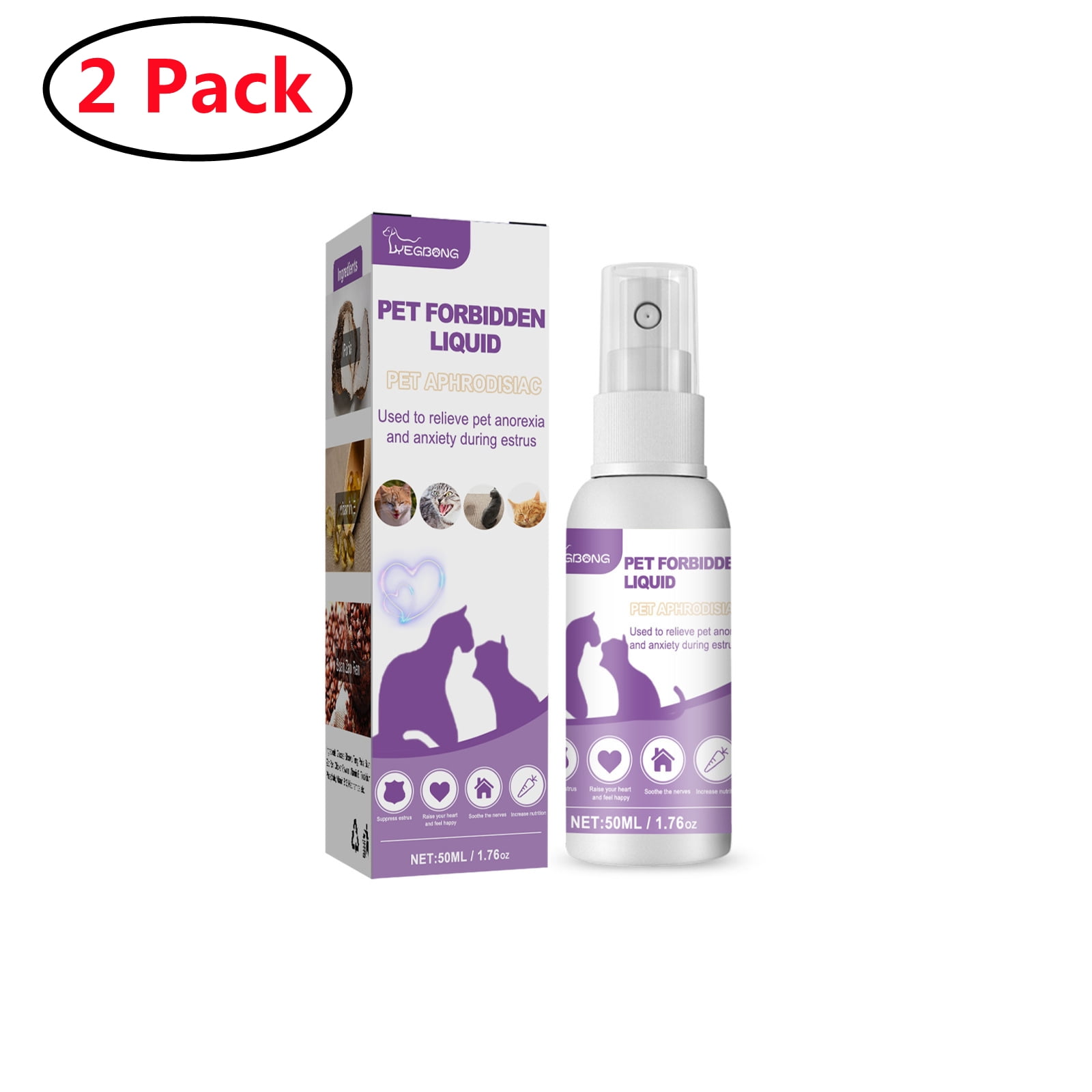 2 Pack Pet forbidden liquid to improve estrus, anxiety, erotic desire