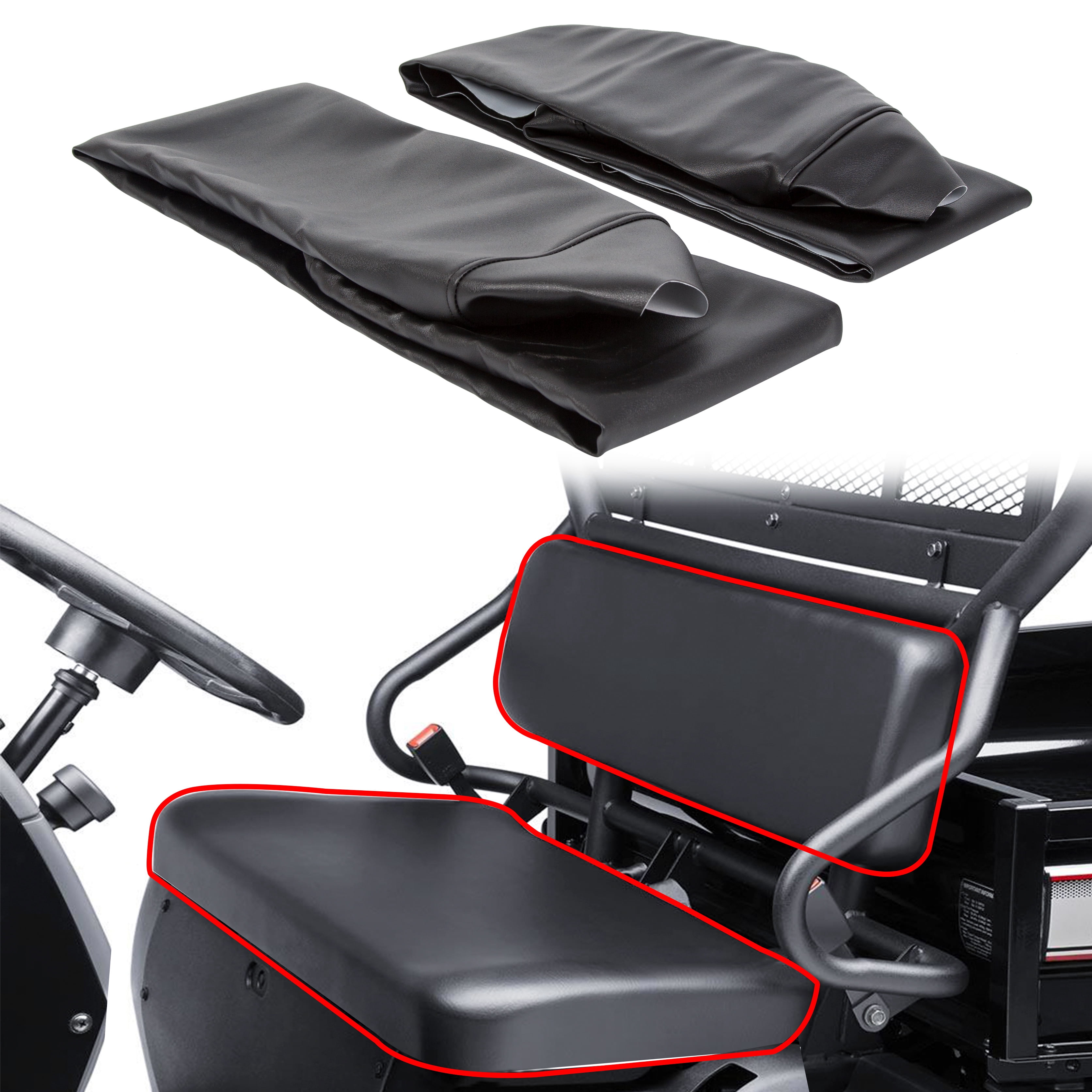 Kojem Black Seat Cover Replacement Set for Polaris Ranger 2002-2008 & 2009 Polaris Ranger 700 Crew UTV 6x6 4x4 4X2 Utility RZR