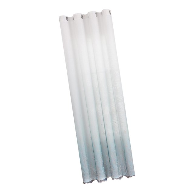 2 uds cortinas opacas bordadas cortinas de ventana gasa integrada con aislamiento térmico ojal cortina para dormitorio terraza sala de estar hogar Azul mayimx Cortina de ventana