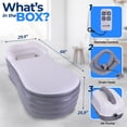 thumbnail image 6 of SereneLife Spa Bathtub with Bubble Massage Mat – Inflatable Bathtub with Pillow, Cup Holder, Remote Control for LED Lighting, Backrest and Armrests, Supporting Up To 190 lbs. 66" x 30" x 26", 6 of 6