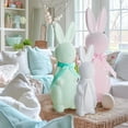 thumbnail image 4 of Easter Decorations - 3 Pack Pastel Flocked Bow-Tied Bunny Set (10", 13", 16") - Spring Table Centerpieces for Indoor Decor - Easter Bunny Figurines Decoration for Home Party Office, 4 of 6