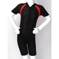thumbnail image 4 of Alvivi Girls One-piece Rash Guard Zippered Shorty Wetsuit Swimsuit Short Sleeves Swimwear 8-16, 4 of 7