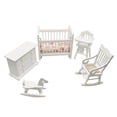 thumbnail image 4 of kusrkot 5Pcs/Set Modern 1/12 Scale Miniature Wooden Rocking Horse +Crib +Cabinet Set for, 4 of 9