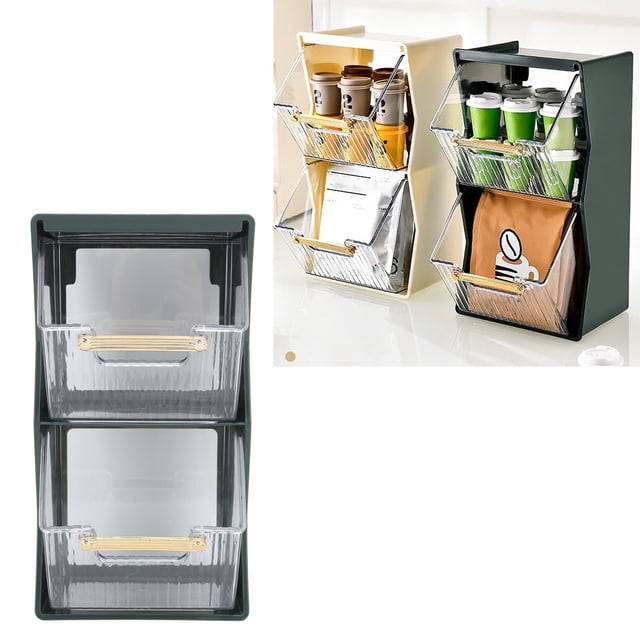 Tea Bag Organizer Holder,Pantry Divided Tea Bag Organizer Coffee Sugar Tea Seasoning Packets Storage Box Condiment Spice Bag Holder for Kitchen Countertop