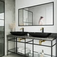 thumbnail image 5 of VIGO Matte Shell Hadyn Glass Rectangular Vessel Bathroom Sink in Black with Lexington Faucet and Pop-Up Drain in Matte Gold, 5 of 10