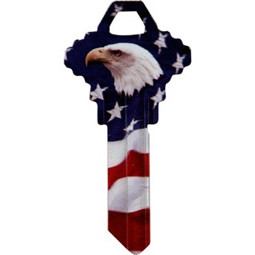 Wackeys WacKeys 89871 Blank Key, Bald Eagle Design, Kwikset/66 KW1, Brass ...