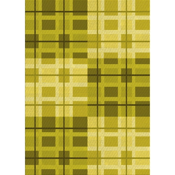Ahgly Company Indoor Rectangle Patterned Banana Yellow Area Rugs, 4' x 6'