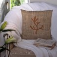 thumbnail image 3 of Carolines Treasures BB1103-BL-BN-PW1414 Coral Burlap and Brown Decorative Fabric Pillow - 14 x 14 in., 3 of 4