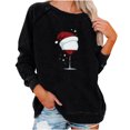 thumbnail image 2 of Nouveaux Hauts pour Femmes 2023 Manches Longues Col Rond Hauts Chemises Amples Imprimé de Noël Blouse Graphique Coupe Décontractée Chandail en Molleton Oversize pour Femmes, 2 of 6