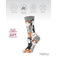 thumbnail image 6 of MeMoi Multi Cat Club Bamboo Blend Crew Socks - Womens - Female, 9-11, Silver Filigree, 6 of 7