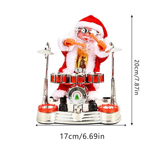 Muñeca de música eléctrica, música eléctrica navideña, adorno de Papá Noel, adorno de muñeca de piano, resistente y resistente