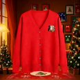 thumbnail image 6 of Dvprdro Christmas Cardigan Sweaters for Women,Soft Lightweight Long Sleeve Knitted Cardigans Basic Button Down V-Neck Sweater Top, 6 of 6