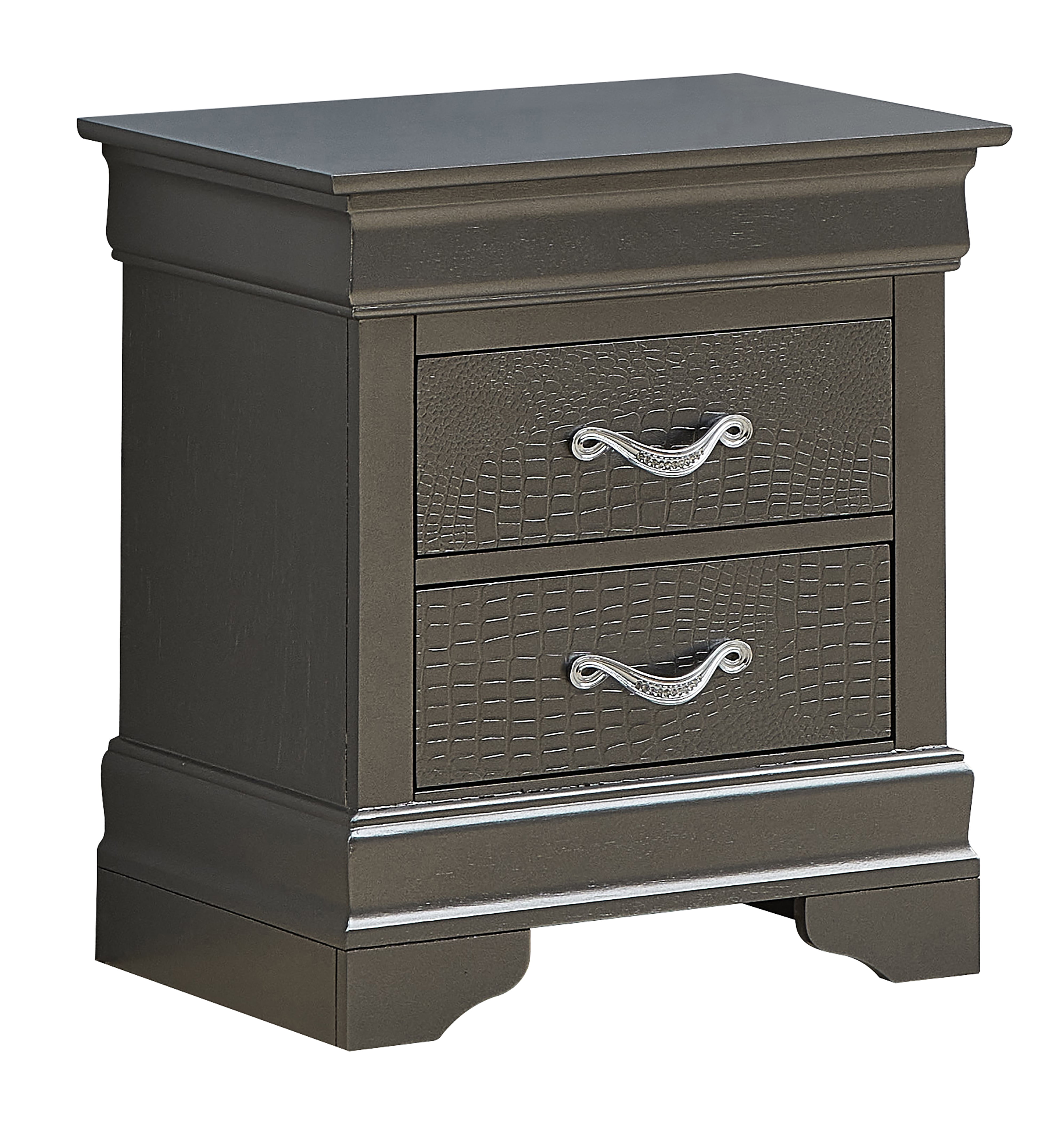 Glory Furniture Lorana Nightstand in Metalic Black Color