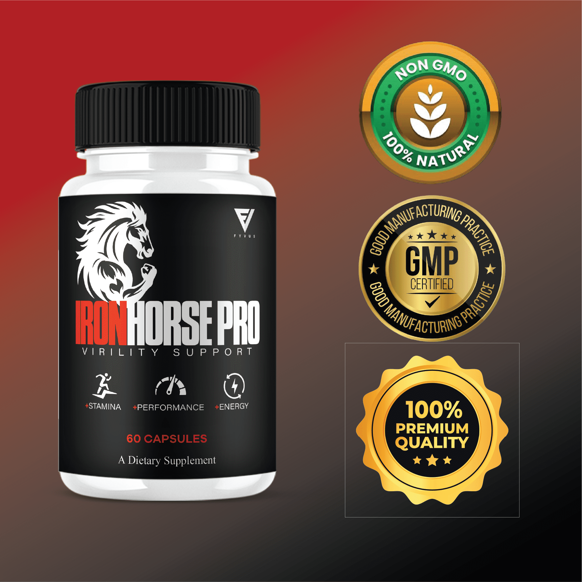 (3 Pack) Iron Horse Premium Performance Supplement, IronHorse Pro (180 Capsules)
