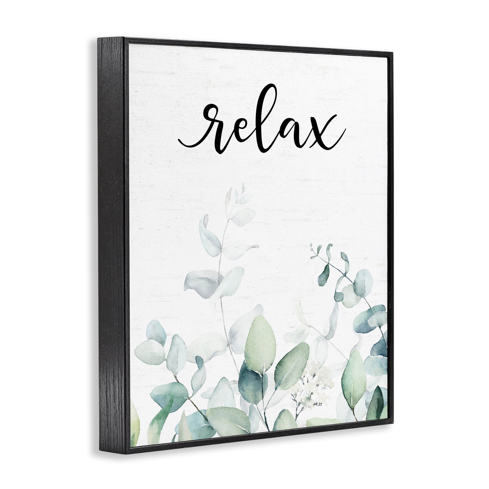 Relax Leafy Herbs Black Framed Giclee Art, design by Lettered and Lined