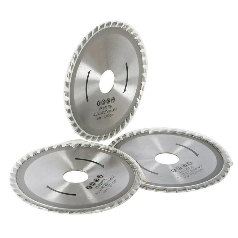 3-Pack 4-1/2 Inch 40-Tooth Alloy Steel Cutting Blades With 7/8 Inch Arbor