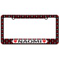 thumbnail image 1 of Naomi Love with Hearts License Plate Tag Frame, Multiple Colors, 1 of 1