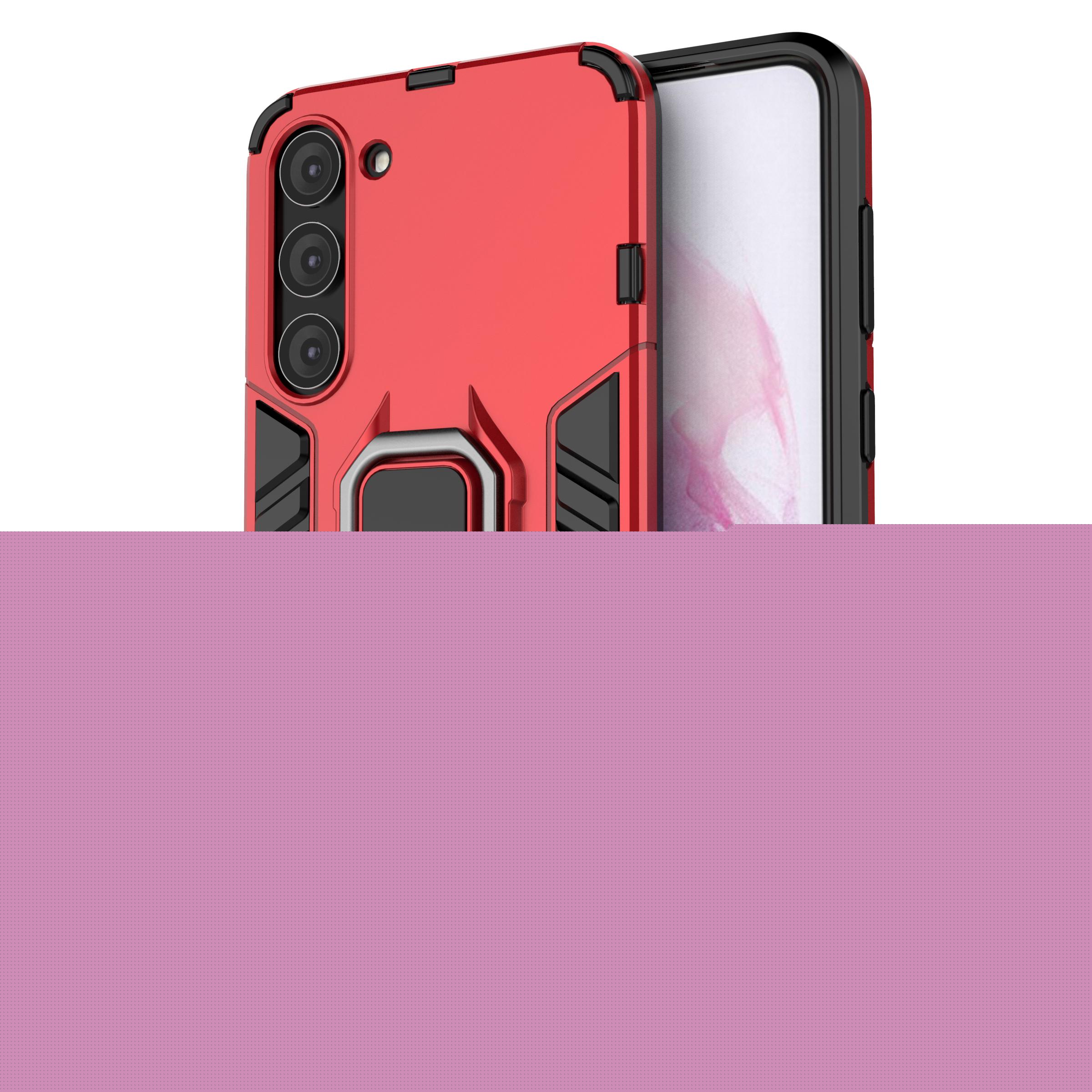 thumbnail image 4 of Allytech for Samsung Galaxy S22 Plus 5G Case with Tempered Glass Screen Protector, Ring Holder Kickstand Full Body Heavy Duty Rugged Tough Hybrid Bumper Case Cover for Samsung S22+ Phone, Red, 4 of 6