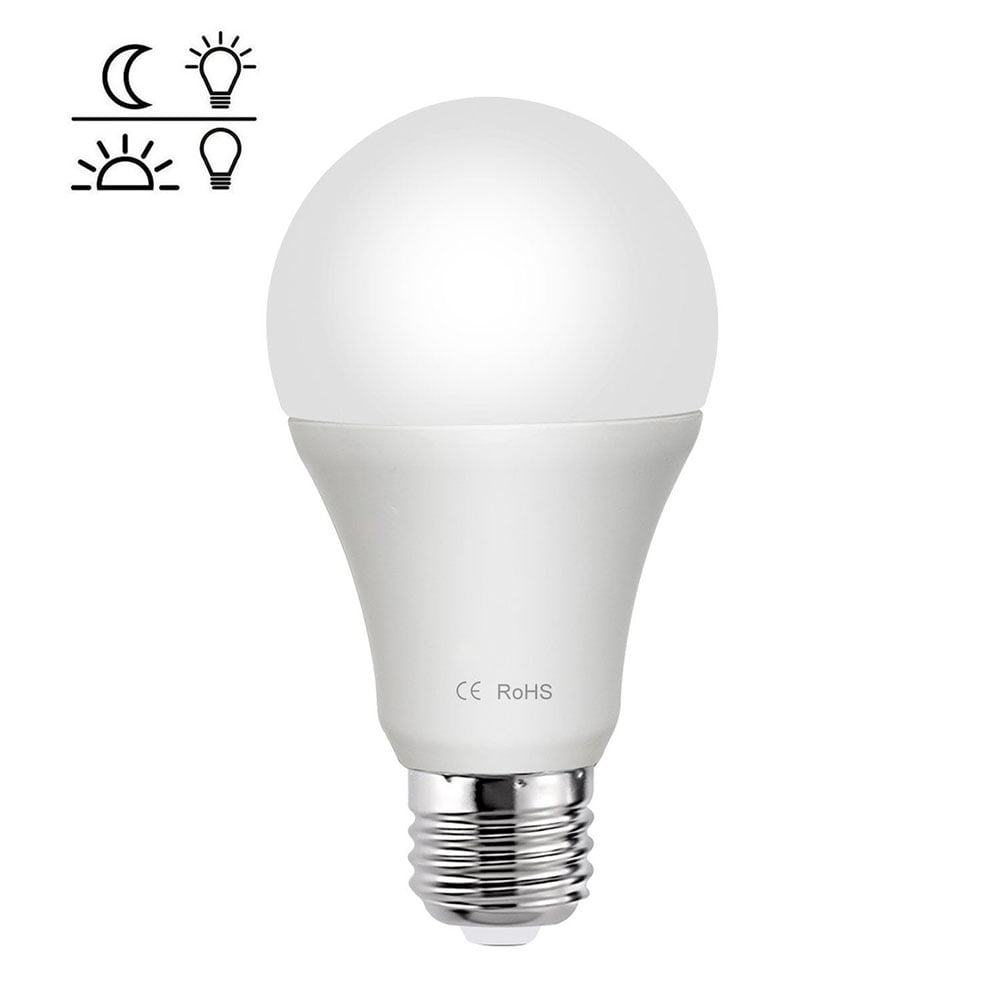 Cold White Alician 85-265V E27 LED Light Sensor Lamp Bulb Automatic Dusk to Dawn Auto ON//Off Globe LED Light Bulb for Home Porch Hallway 6500K 5