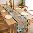 thumbnail image 3 of Easter Table Runner - 60 Inch Long, Kitchen Dining Table Runner Dresser Scarves, Plaid Truck Eggs Bunny Floral Gnomes Wooden Farmhouse Decor for Coffee Tables Wedding Party Banquet, 3 of 8
