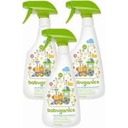Babyganics Toy & Highchair Cleaner, Pack of 3, Fragrance-Free Multipurpose Household Cleaning Spray for Kids Toys, High Chair, and More, Child Safe, 17oz Spray Bottles