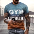 thumbnail image 2 of TrendOFT Mens Graphic Tees Jesus Religious Graphic Print Short Sleeve Crew Neck Loose Casual Fashion Men's T-Shirts Orange M, 2 of 5