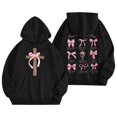thumbnail image 4 of Byoo Girllls Graphic Pullover Hoodie Bow Print Hooded Sweatshirt Long Sleeve Casual Pullover Top Soft Cozy Outdoor, 4 of 5