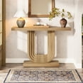 thumbnail image 2 of Tribesigns Farmhouse Entryway Table, 39" Wood Boho Console Table with Geometric Base, Narrow Sofa Table Behind Couch with Storage for Living Room, Hallway, Foyer, Entrance, 2 of 13