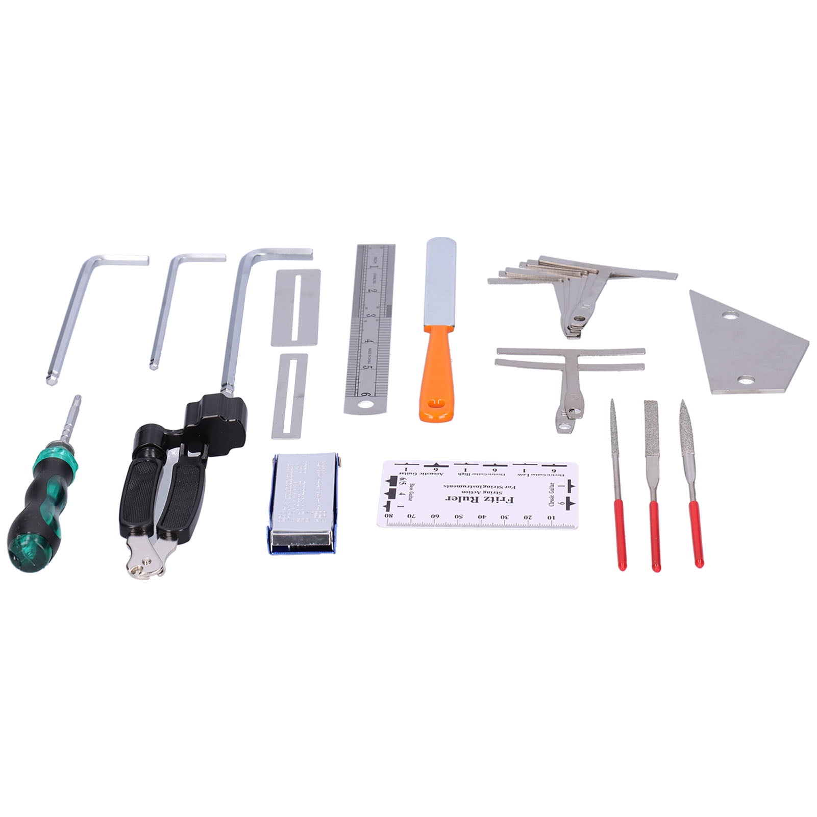 Suodoka Guitar Care Cleaning Repair Tool Kit 17 Pieces Musical Instrument Setup Maintenance Tools Set for Luthier String Adjustment (8.66 inches / 22 cm)