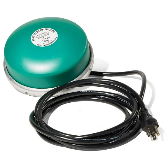 Gexandy 1250 Watts 7.5 Inch Cast Aluminum Floating Outdoor Pond De Icer Heater with Built in Thermostat Control and 10 Foot Cord, Green