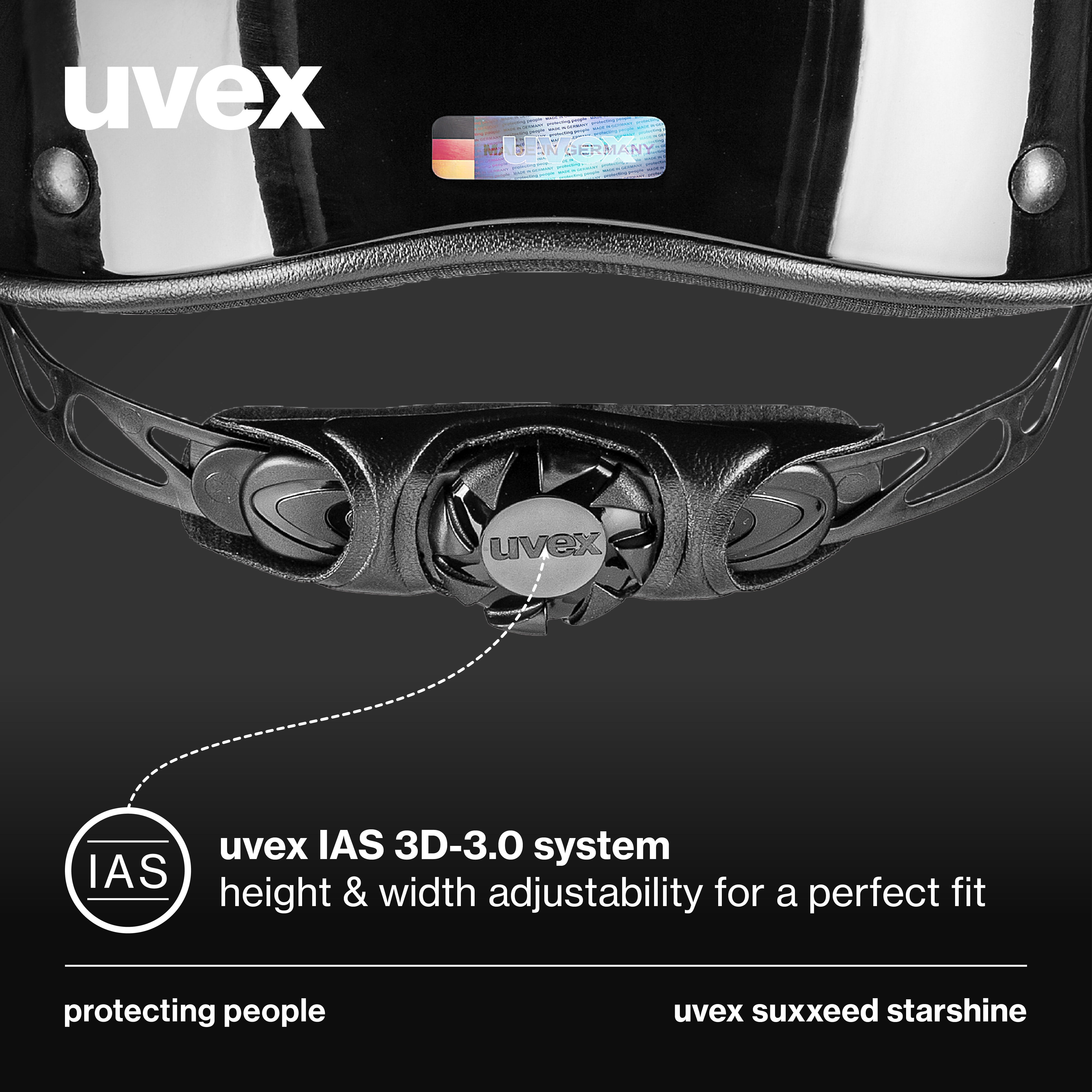 Uvex Suxxeed Blaze Adjustable and Ventilated Equestrian Helmet for Adults, Black Shine, XS-S
