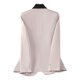 thumbnail image 5 of Blazer para mujer, color contrastante, manga larga, solapa, botón, traje, chaqueta, poliéster, parte superior para mujer, 5 of 6