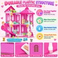 thumbnail image 2 of JoyStone Dollhouse Playset for Girls, Doll House with Furniture and Doll, Upgraded Durable Plastic Construction with Warm LED Lights, Pretend Playhouse Toy Gift for Kids Ages 3+, 2 of 9