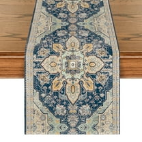 Sm:)e Boho Bohemia Style Sliver Table Runner, Rustic Farmhouse Kitchen Dining Table Decoration for Home Party Decor 13x36 Inch