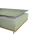 thumbnail image 5 of 6 Piece Sheet has Zipper Sheet Set, Twin Size 15 Inch Deep Pocket, 800 TC, Stripe Light Sage Color., 5 of 9