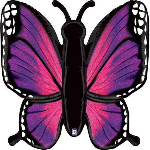 Pink Radiant Holographic Butterfly Balloon 46"