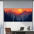 thumbnail image 2 of Canvas Wall Art 3 Piece Set,Misty Forest Wall Art,Wall Decor Living Room,Bedroom,Bathroom,Office,Sunrise Canvas,Landscape Paintings Wall Decor（Only canvas）, 2 of 6