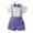 Purple, variant on Little Boys Gentleman Outfits Suits Set Infant Short Sleeve Shirt+Suspender Pants+Bow Tie Overalls Clothing Set Kids Colorful Clothes Light Blue 3-4 Years