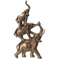 thumbnail image 2 of SUMMIT COLLECTION Golden Trio Elephants Totem Pole Stacked Elephants Statue Trunks Up Auspicious Lucky Feng Shui Figurine Workplace Living Room Home Decor 15.75 Inches Tall, 2 of 5