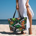 thumbnail image 6 of Naloa Dinosaur Skeleton Large Capacity Beach Bag, Waterproof Sandproof Beach Swim Pool Bag Tote Bag for Women, 6 of 7