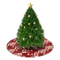 thumbnail image 3 of Christmas Tree Skirt,Red Christmas Patchwork Pattern Christmas Tree Decor with Red Ribbon Ties,Round Shape,Christmas Decorations for Home 36"x36", 3 of 7