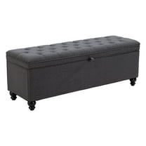 Halifax Storage Bench Gravel Gray Bench, Modern Style, Seats up to 2, Plywood, Indoor Living