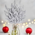 thumbnail image 4 of Christmas Glitter Leaves Gold Leaf Picks Spray Tree Picks Giltter For Christmas Tree DIY Xmas Wreath Garland Vase Fillers 10PCS Christmas Decorations Christmas Gifts For Grandkids Silver 32.2X10.5CM, 4 of 8